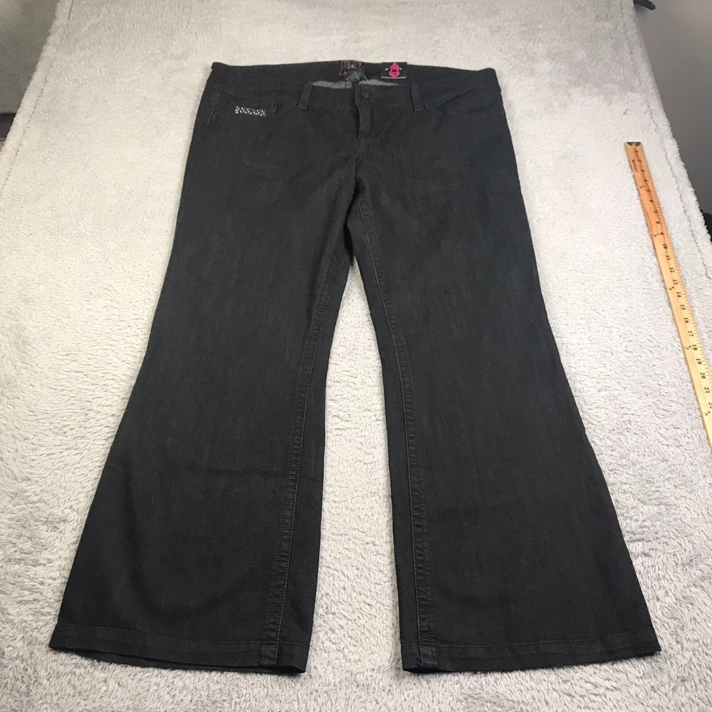 Torrid Jeans Womens 24 Black Embellished High Rise Wide Leg Vintage Denim NEW